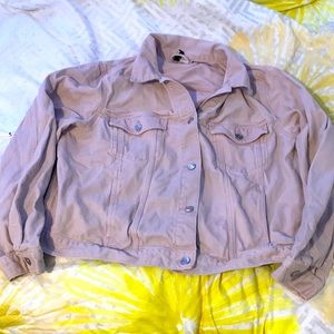 pink denim jacket